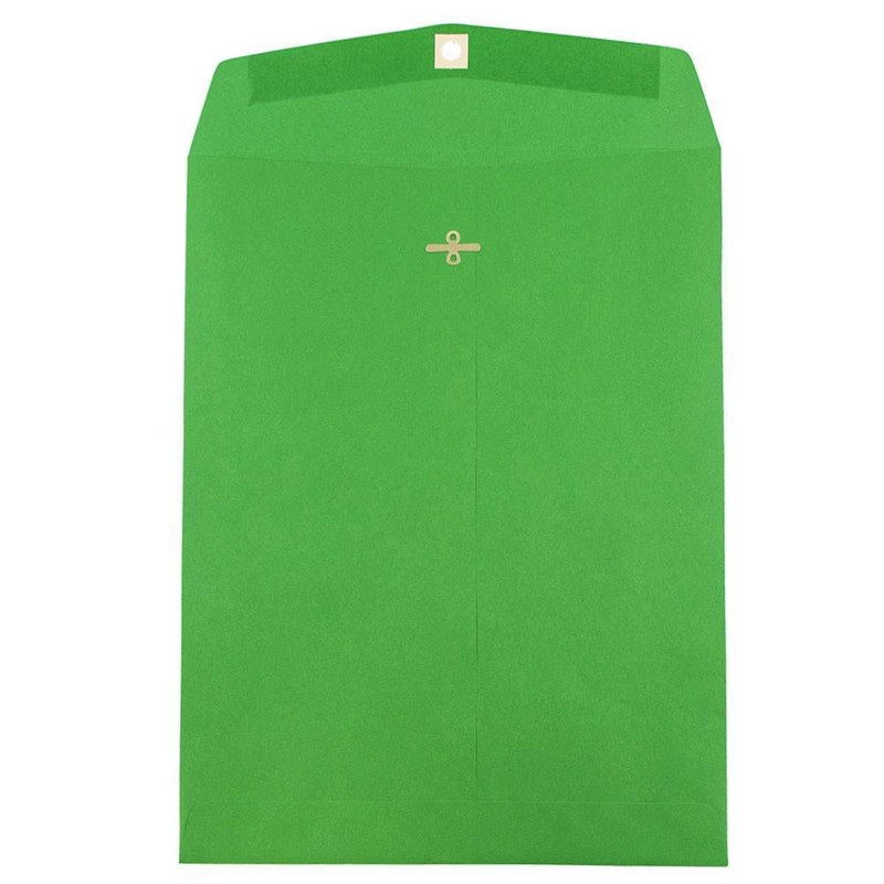 Jam Paper 10 X 13 Open End Catalog Colored Envelopes Clasp Closure – Green