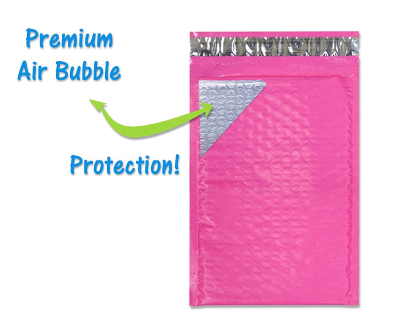 30 Pack 4x8, 6x10", 8.5x12, 10x15 Hot Pink, Yellow, Purple Poly Bubble Mailers gallery
