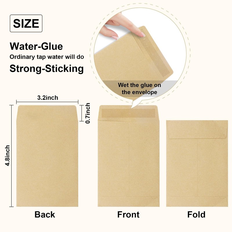 Small Coin Envelopes Paper Envelopes Self-Adhesive for Garden, Office or Wedding gallery