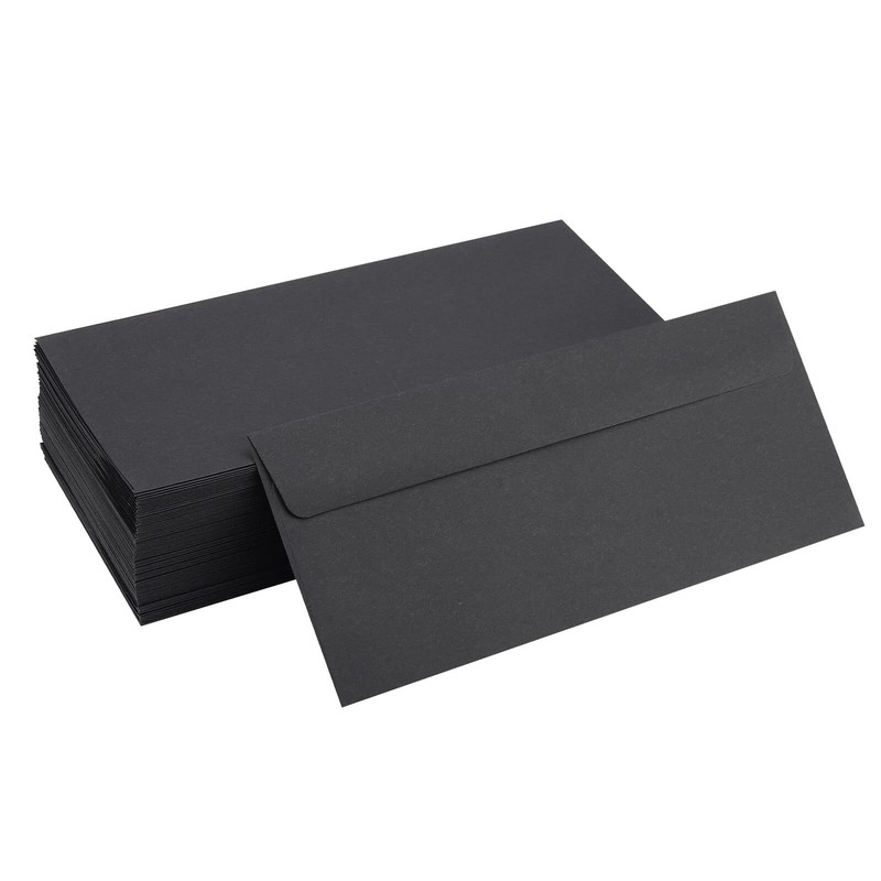 100 Pack #10 Business Envelopes 4-1/8 x 9-1/2 in Black Mailing Envelopes for …