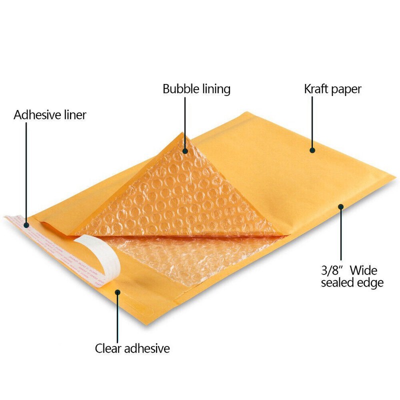 All Sizes 100Pcs Karft Bubble Mailers Padded Envelopes Shipping Mailing Bags gallery