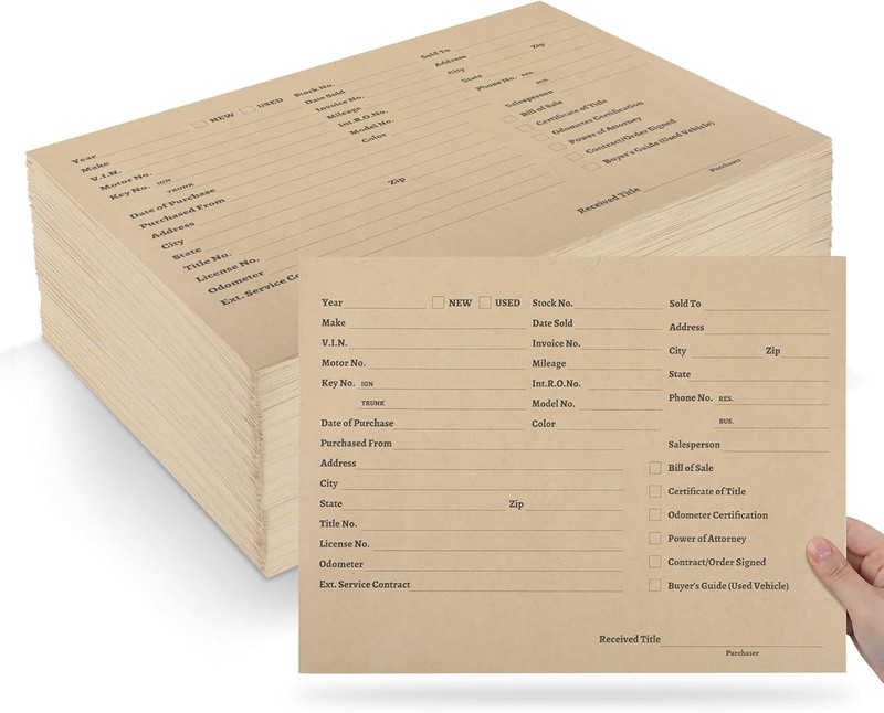 150Pcs Printed Vehicle Deal Envelopes Vehicle Dealer Jackets Brown Envelope 9…