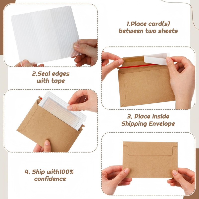 200 Pcs Trading Card Shipping Set 4 x 6'' Trading Card Protector and Envelope... gallery