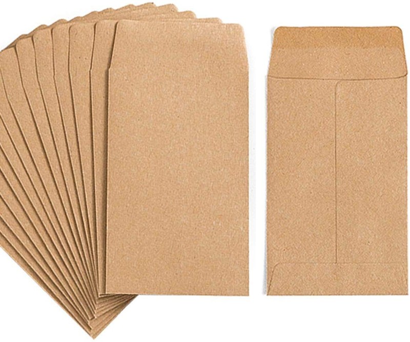 500 Pack Small Coin Envelopes Self-Adhesive Kraft Paper Seed Envelopes Mini Part