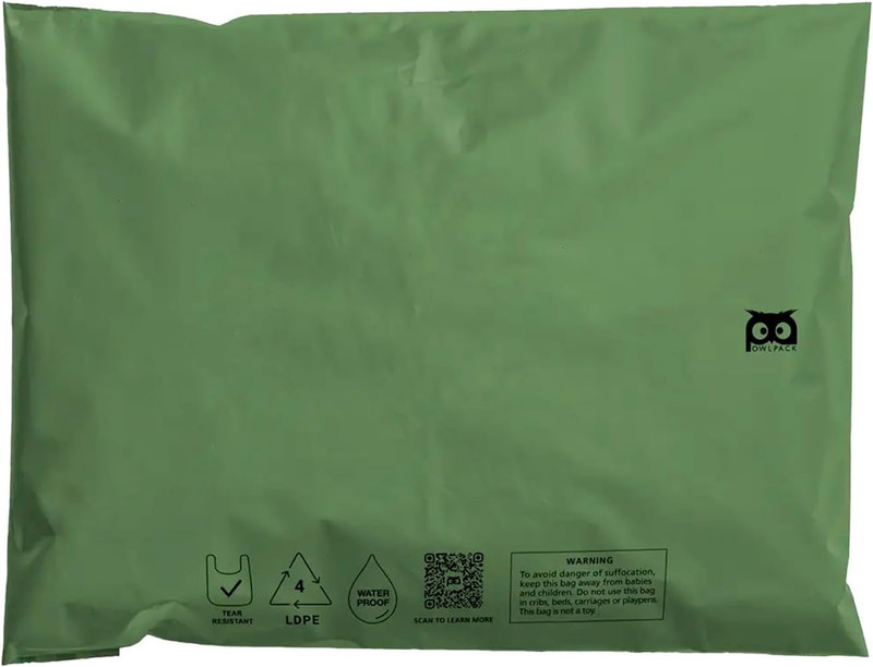Eco Friendly 2 MIL Plain Green Recycled Mailers (12″ X 15.5″, Pack of 500)