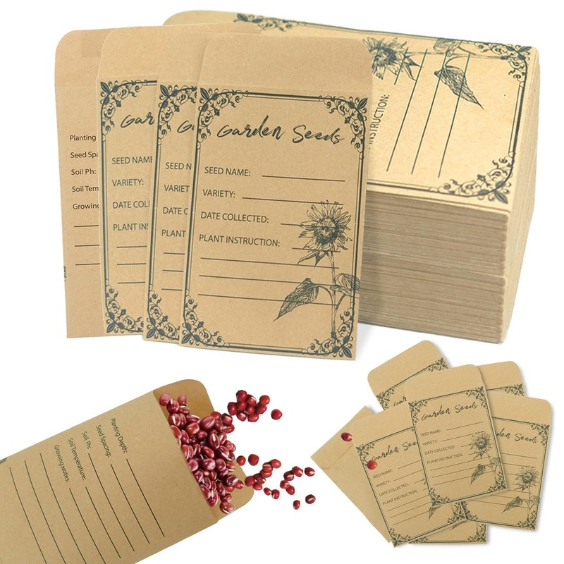Gamtrik 100 Pieces Seed Envelopes – Seed Packets Self Adhesive Sealing Small …