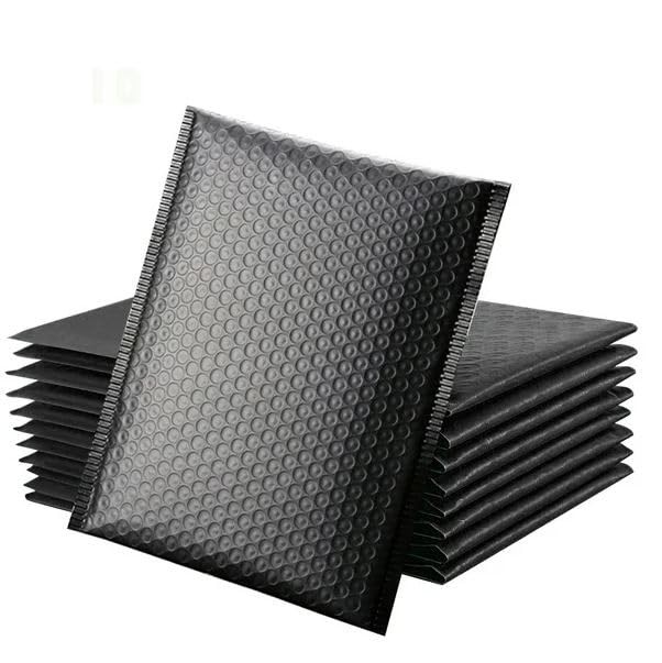 100x 6x9" Black Poly Bubble Mailers, Water-Resistant Padded Envelopes, Self-Seal gallery