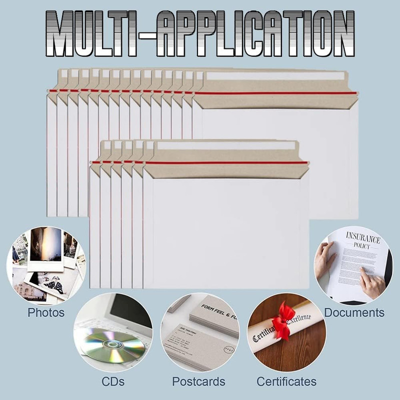 100PCS Stay Flat Mailers, 6X10 Inch Rigid Mailers Cardboard Envelopes, Self-Seal gallery