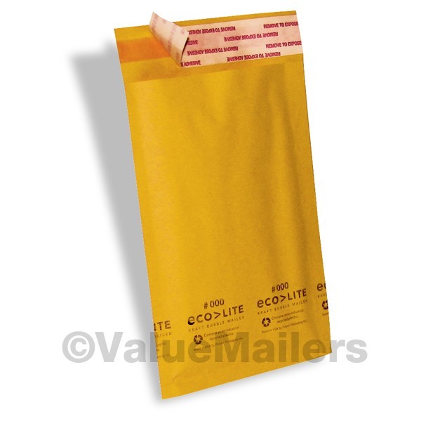 1000 4×8 #000 Ecolite Premium Kraft Bubble Mailers Envelopes, 200 4×6 Bags
