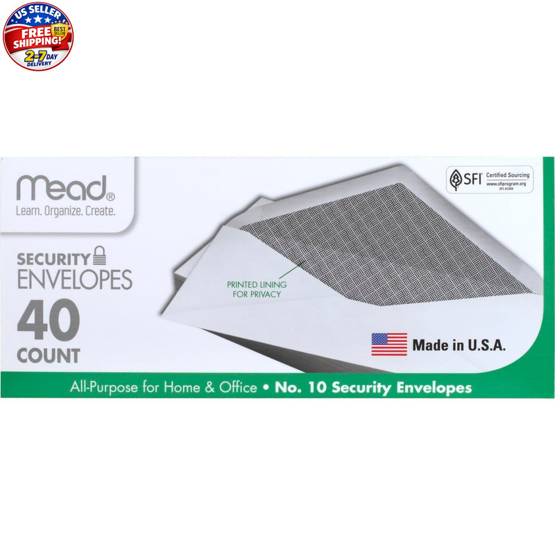 Mead #10 Envelopes, Letter Size, 4-1/8″ x (4-1/8″ x 9-1/2″), White