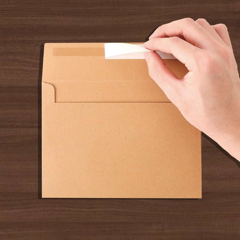 50 Pack Self-Sealing A7 Kraft Envelopes, 5x7 Inch for Invites & Personalization gallery