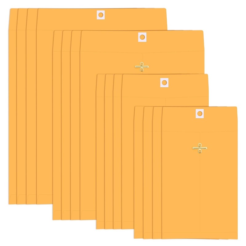70 Pieces 4 Sizes Clasp Manila Envelopes Paper Catalog Clasp Envelope with Cl…