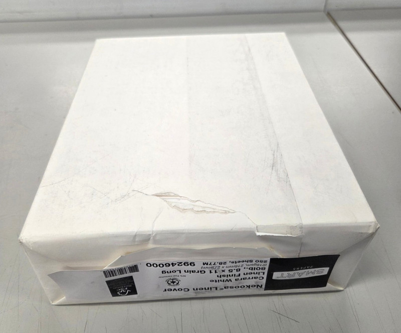 Paper_8.5"x11 - Nekoosa LINEN - Carrara White - 80# COVER - 250 Sheets gallery
