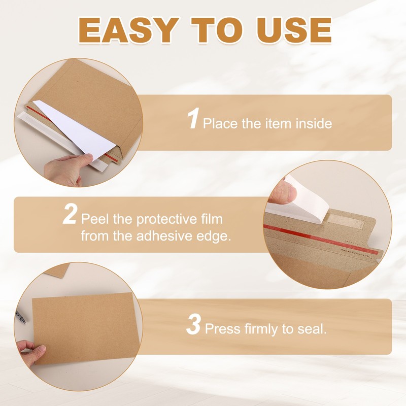 Cardboard Envelopes, (7" x 5", Brown)(100Pcs), Rigid Mailers Shipping Envelopes gallery