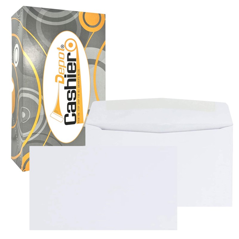 500 Cashier Depot – #6 3/4 Business Envelopes, White Wove Paper, 3 5/8 x 6 1/2 I