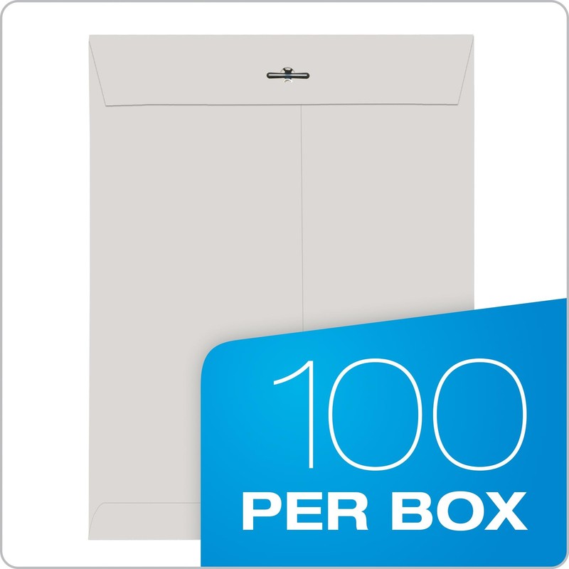 Quality Park Clasp Envelopes, Gummed, 10x13, Executive Gray, 100/Box (38597) gallery