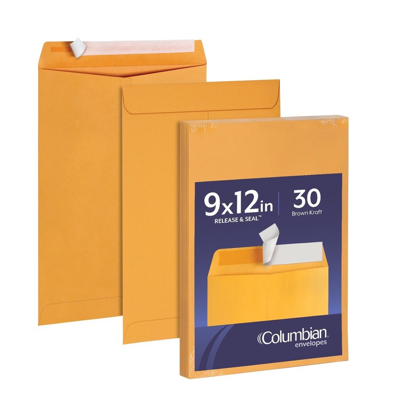 9 x 12 Catalog Envelopes with Self Seal Closure, 28 lb Brown Kraft, for Maili…