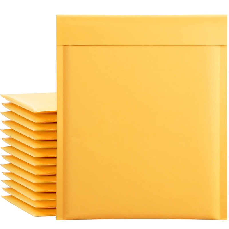 Kraft Bubble Mailers 8.5×12 Inch 25 Pack Usable Size 8.5×11 Inch Yellow Padde…