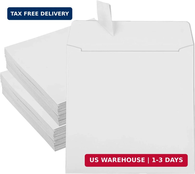 gisgfim 70 Pcs 6×6 Inch Square Envelopes with Self Seal Bulk 70LB White Square I