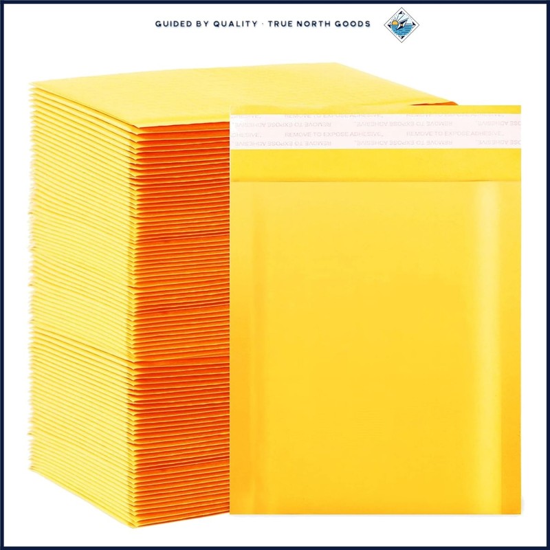 Yellow Kraft Bubble Envelopes 6×9 Inch with Strong Adhesive for Secure Transit
