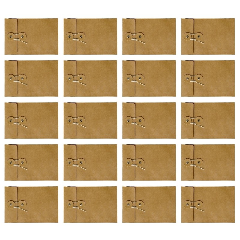 20Pcs Button and String Tie Closure Clasp Envelope, 6.7x4.5 Inch Vintage Brown gallery
