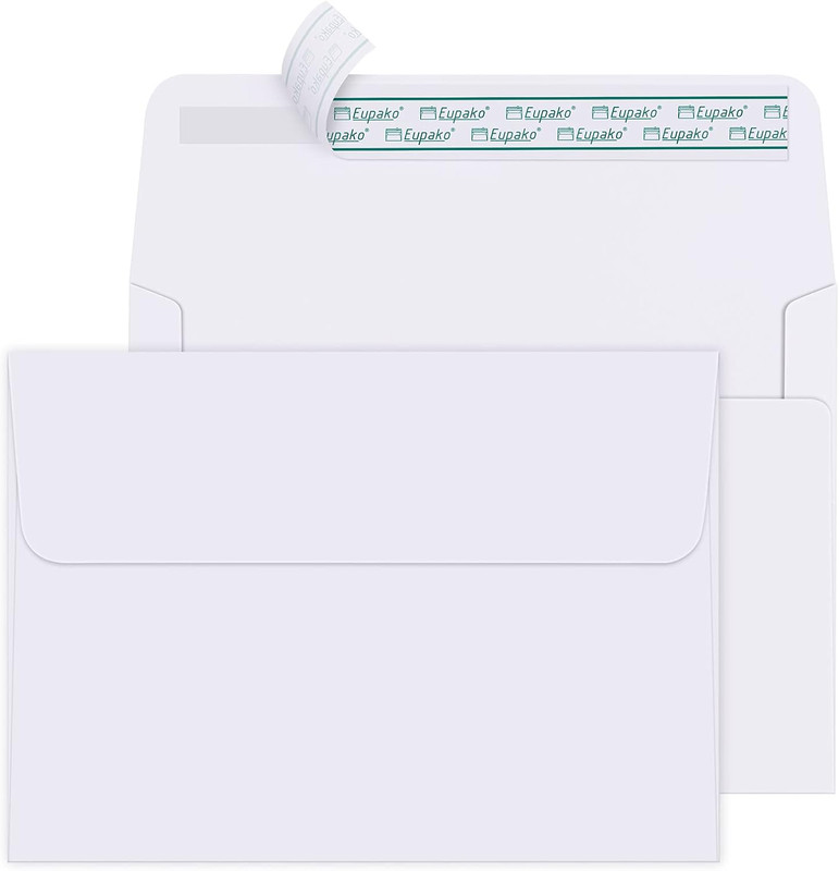 5X7 Envelopes Self Seal 250 Pack, White Kraft Paper Envelopes for 5.25 X 7.25 In gallery