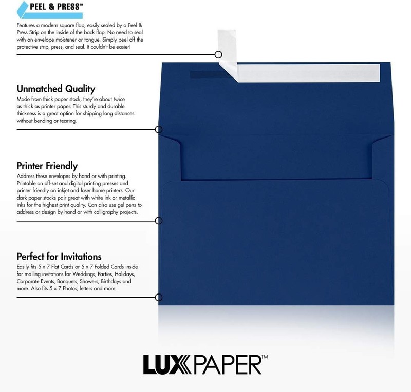 A7 Invitation Envelopes | Peel & Press | 5 1/4" x 7 1/4" | Navy Blue | 80lb. ... gallery