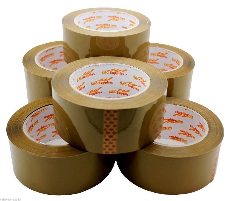 Lot 12 6 Brown Tan Clear Packing Carton Sealing Packaging Tape 2″ 110 Yds 330′