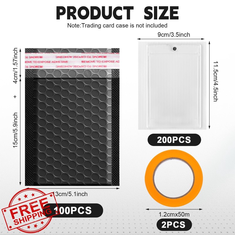 Engrowtic Card Shipping Protectors 302pc Mailers Tape Bulk gallery