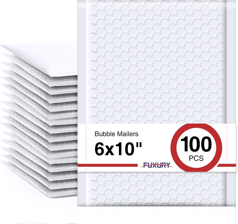 Bubble Mailer 6X10″ 100 Pack White Bubble Mailers Usable Size 6X9″ Self Seal Pad