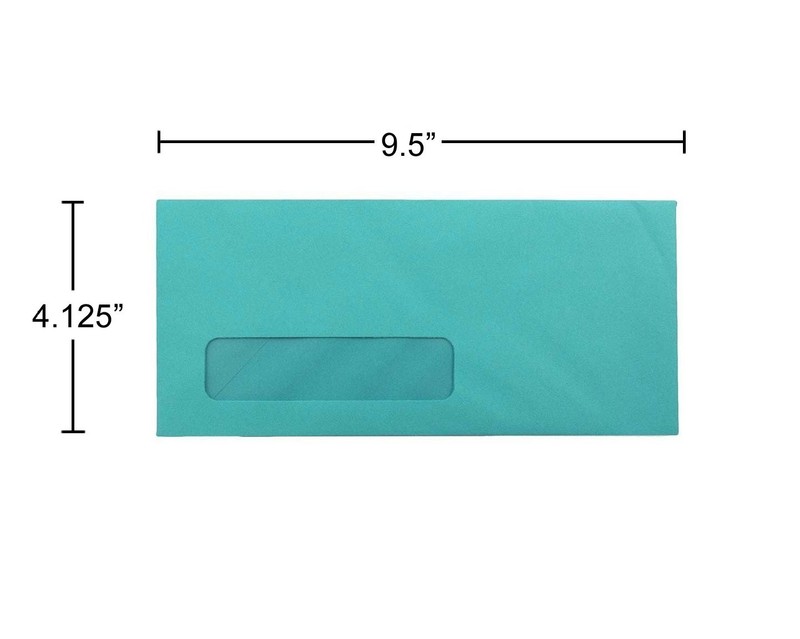 #10 Business Colored Window Envelopes - 4 1/8 x 9 1/2 - Sea Blue Recycled - 5... gallery