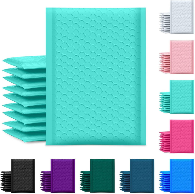Bubble Mailer 6X10 Inch 100 Pack Usable Size 6X9 Inch Teal Poly Padded Envelopes