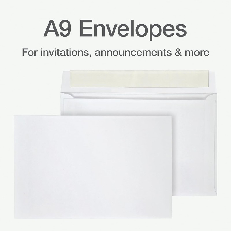 A9 Envelopes with Self Seal Closure, 5-3/4 x 8-3/4 Inches, 24 lb. White, For Gre gallery