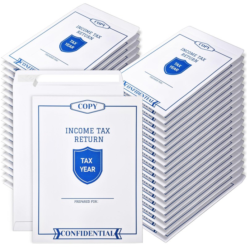 100 Pcs Income Tax Return Envelopes for Tax Preparers 9 x 12 Inches Open End …