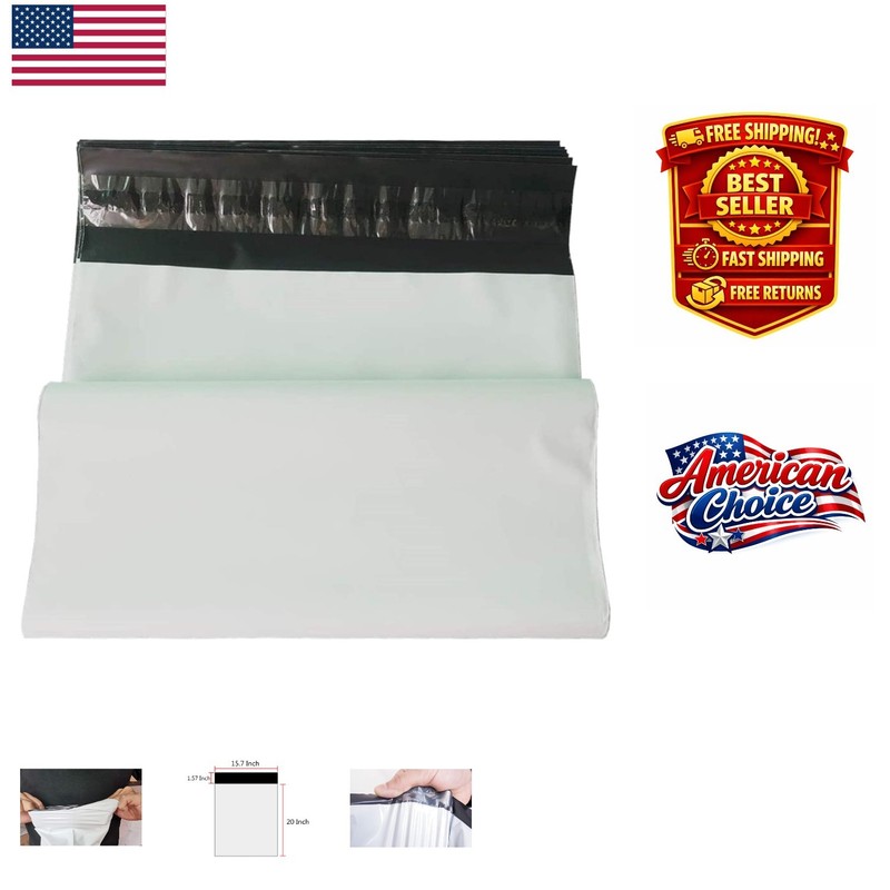 Large 15.7 x 20 Inch Self-Sealing Poly Mailers – Pack of 10 Water-Resistant Bags