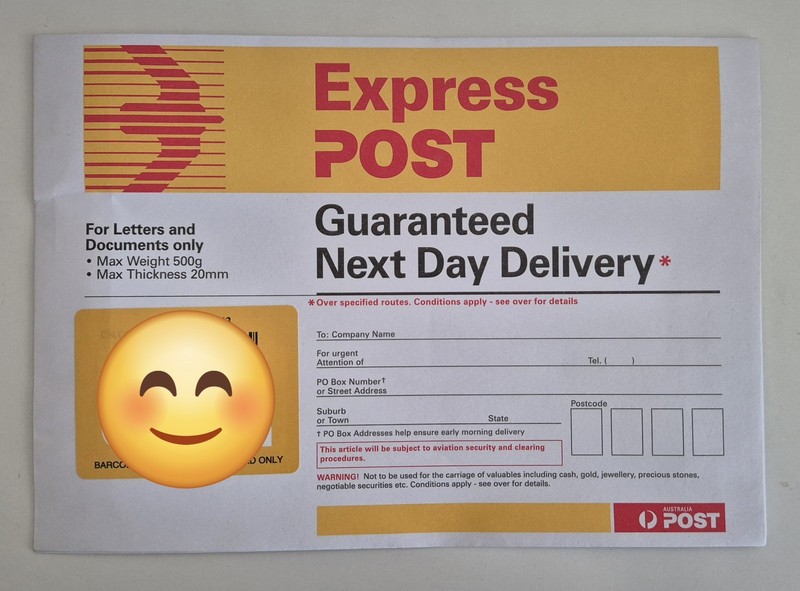 1 X Express Post Medium Prepaid Envelope - FAST Shipping Send up to 500g