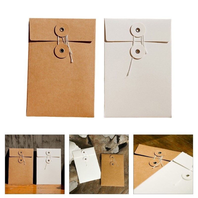 20Pcs Button and String Tie Closure Clasp Envelope, 6.7x4.5 Inch Vintage Brown gallery