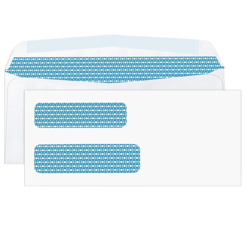 500#10 Double Window Security Business Mailing 4-1/8 x 9-1/2 inches, white gallery