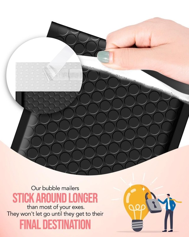200 Pack Black Bubble Mailers 4x8" Padded Envelopes, Self-Seal Shipping Mailers gallery