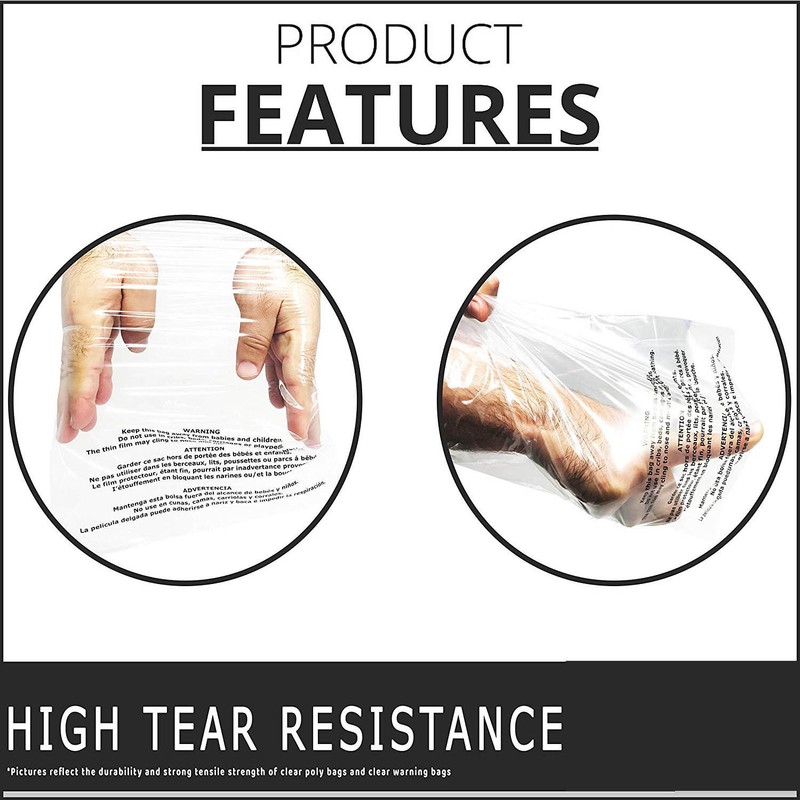 200 10x13 Premium Suffocation Warning Clear Plastic Self Seal Poly Bags 1.5 Mil gallery