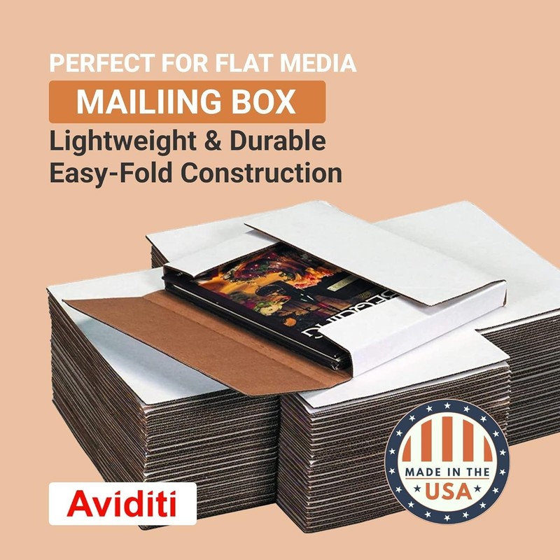 Versatile White Easy-Fold Mailers, 12.5" x 12.5" x 1" - Perfect for Shipping gallery