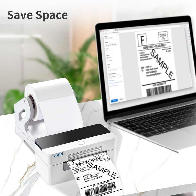vretti Label Holder for Rolls and Fan-fold Labels, 7.8*5.2*5.9 inches, White gallery