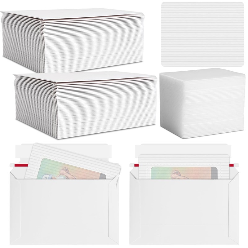 100 Pcs Trading Card Shipping Set 4 x 6 Trading Card Protector and Envelope