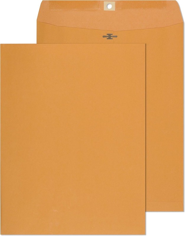 10X13 Clasp Envelopes 15 Pack, Manilla Envelopes 10X13-100Gsm Kraft Papi