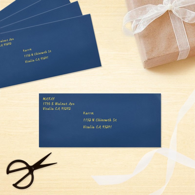50 Pack #10 Business Envelopes, Navy Blue Standard Envelopes Self Seal, Letter S gallery