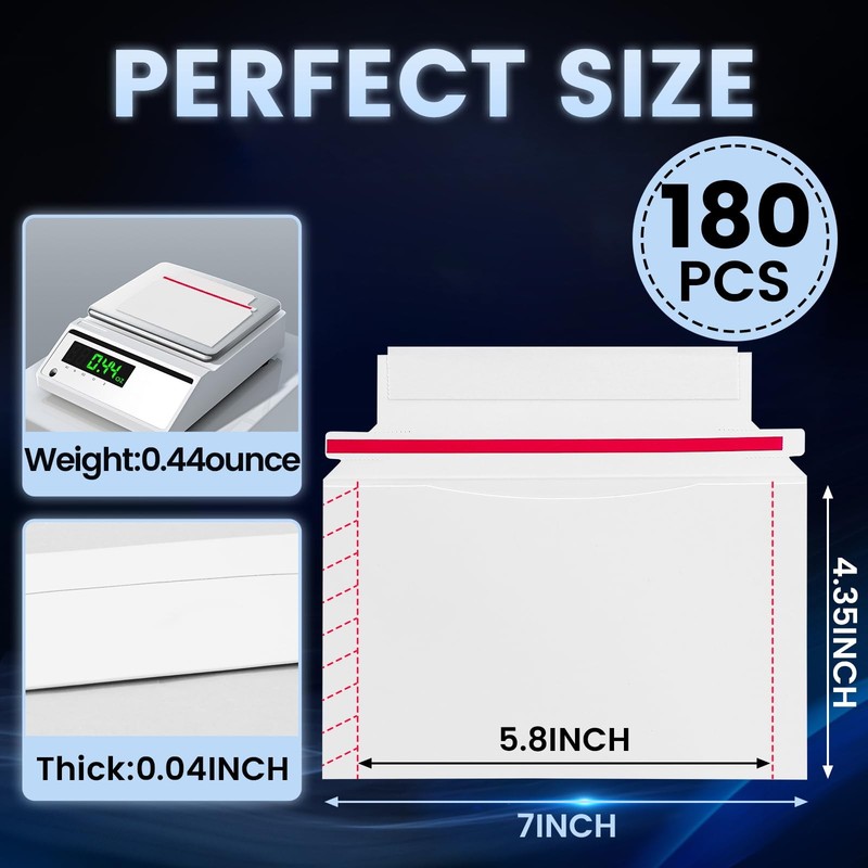 180 Pack Mailer Trading Card Envelopes，7" x 4.35" Trading Card Mailers for Sh... gallery