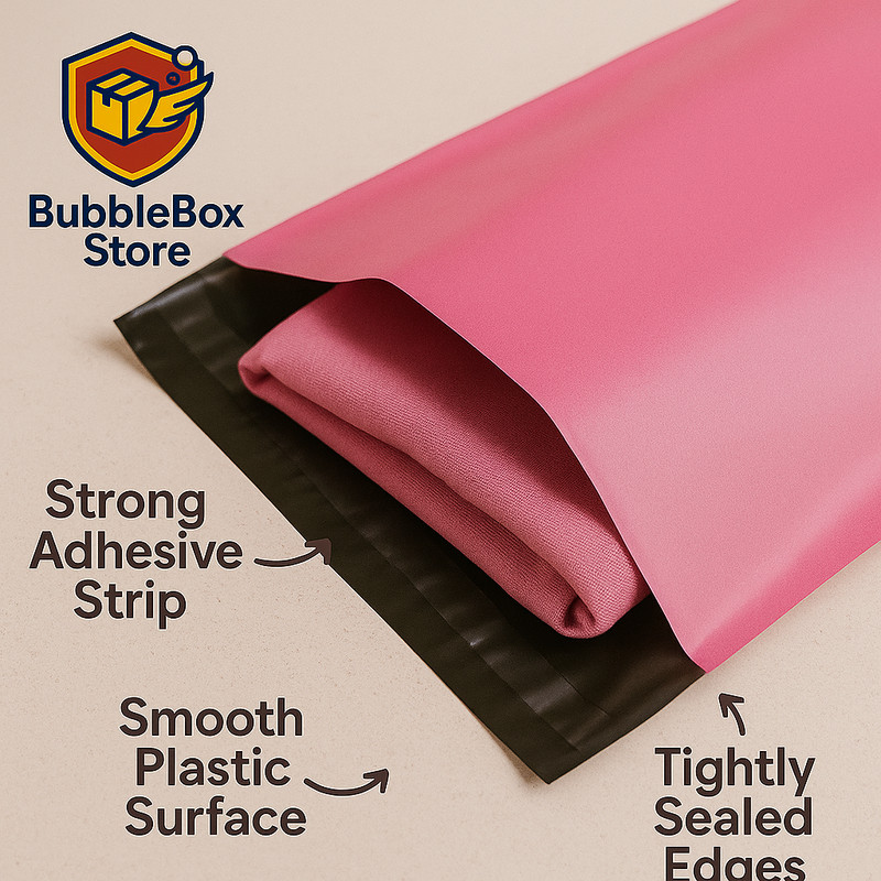 Pink Poly Mailers 14.5x19 Shipping Bags Self Seal Waterproof Choose Qty gallery