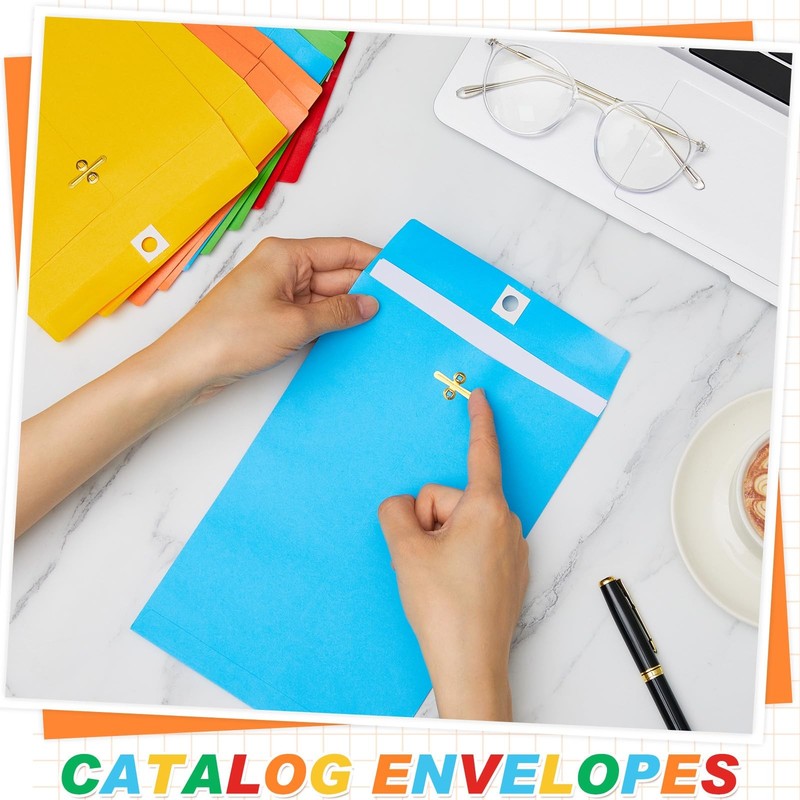 Geyee 100 Pcs Clasp Manilla Envelopes 6 x 9 Inch 6 x 9 Inch, Multicolor gallery