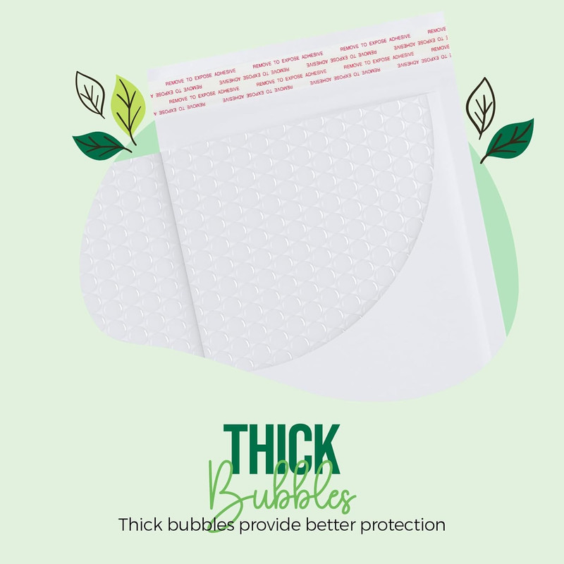 White Kraft Bubble Mailer 6X10" 100 Pack Usable Size 6X9" Thick Padded Envelopes gallery
