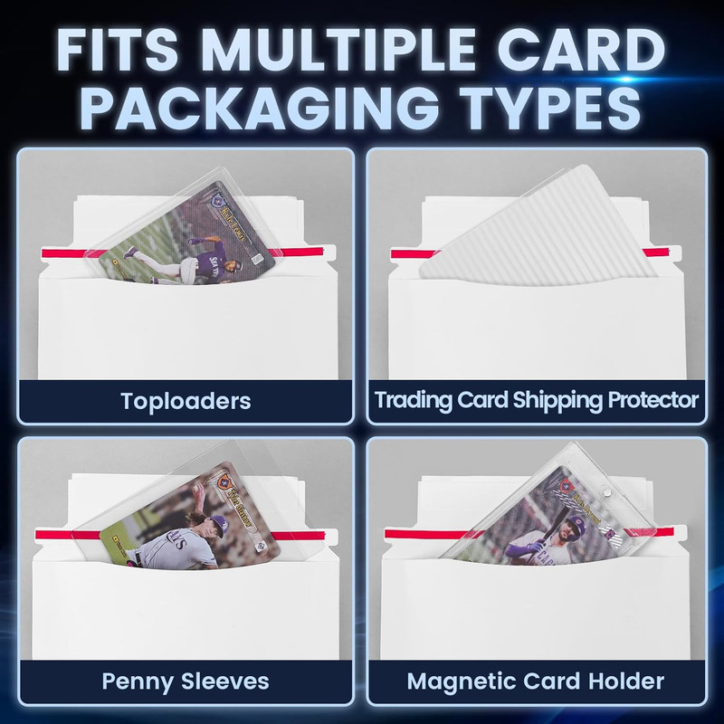 180 Pack Trading Card Mailer Envelopes, 7" x 4.35" for Shipping Protection gallery